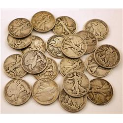20 Walking Liberty Half Dollars