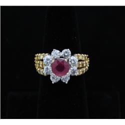 * Lady's Ruby and Diamond Ring 18kt Gold