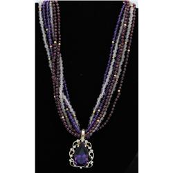 * Lady's Amethyst and Diamond Necklace with Pendant