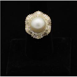 * Lady's South Sea Pearl & Diamond Ring Set