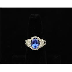 * Lady's Blue Tanzanite and Diamond Ring