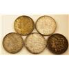 Image 1 : 5 Morgan Silver Dollars
