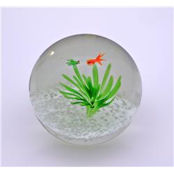 Ocean View Scene Paperweight: Fish & Frog