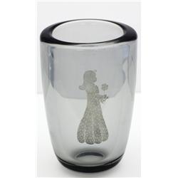 Etched Glass Vase