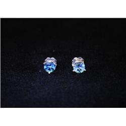 Lady's Topaz & 14kt white gold stud earrings