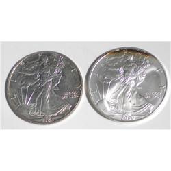 2 United States Silver Eagles