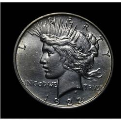 1922-d Peace Dollar grades au58