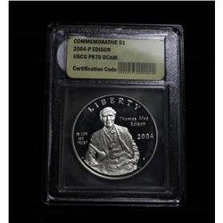 2004-p Proof Edison Commemorative Graded PF70 DCAM