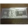 Image 1 : Large Size $100 Bill In Silver Leaf