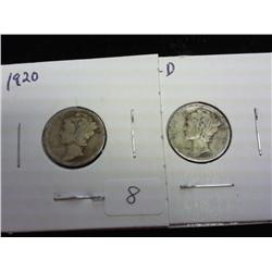 1920 & 1924-D Mercury Dimes