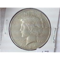 1924 Peace Silver Dollar