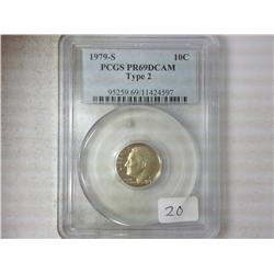 1979-S Type 2 Roosevelt Dime PCGS PR69DCAM