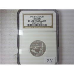 2005-S Silver Oregon Quarter NGC PF69 Ultra Cameo