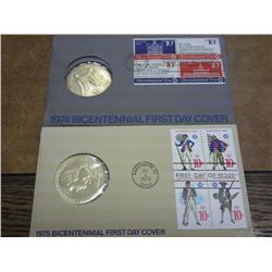 2 US Mint FDC With Medals 1974 & 75 Bicentennials
