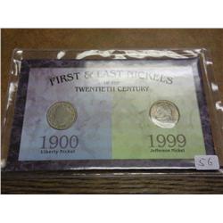 1st And Last Nickels Of The 20th Century