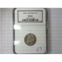 2004-D Keelboat Nickel NGC MS66