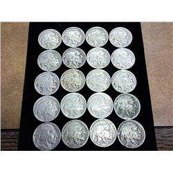 20 Assorted 1930's Buffalo Nickels