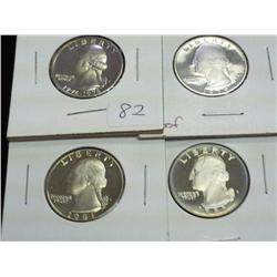 1976-S, 79-S, 81-S And 85-S Wash. Quarters