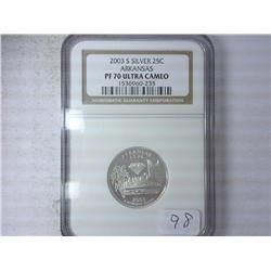 2003-S Arkansas Quarter NGC PF70 Ultra Cameo