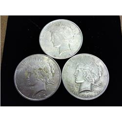 3-1922 Peace Silver Dollars