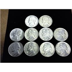 10-1943-P Jefferson Silver War Nickels (AU-UNC)