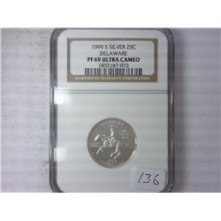1999-S Silver Delaware Quarter NGC PF69 Ultra Cam
