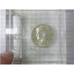 1964-D JFK UNC 1st Issue Half In Lucite