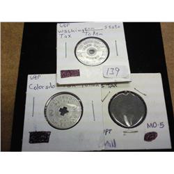 3 Sales Tax Tokens (WA, CO, MO)