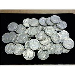 Roll Of 40-1930's Buffalo Nickels (All Fine +)