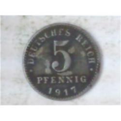 1917 German 5 Pfennig