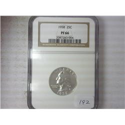 1958 Silver Washington Quarter NGC PF66