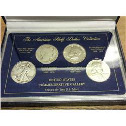 America Half Dollar Collection 4 Coins Silver