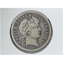 1916-S Barber Dime