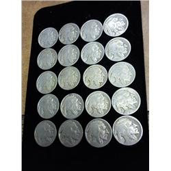 20 Assorted 1920's Buffalo Nickels