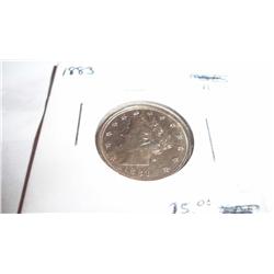 1883 Rare Gold Colored V cents Nickel