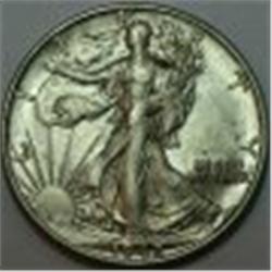 1942-S Walking Half Silver Dollar AU50