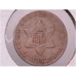 1852 Three Cent Silver VG10