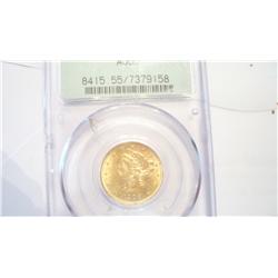 1906-s PCGS $5 Gold Half Eagle AU55