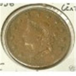 1838 Coronet Cent F-12