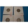 4 Seated Liberty Silver Dimes