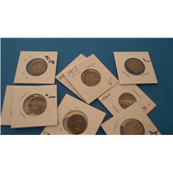 Lot of 10 Buffalo Nickels
