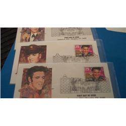 3 Elvis First Day Of Issue Stamps