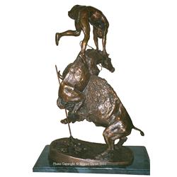 Remington Buffalo Horse Sculpture