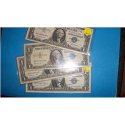 Four 1957  $1 silver Certificates, xx's the money