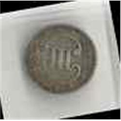 1852 T-1 Silver Three Cent Coin