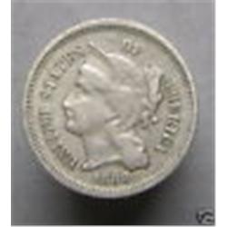 1869 Rare Three Cent Nickel