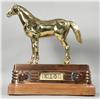 Image 1 : Metal Horse Clock and Radio. Bronze finish. Very Good Cond. Start Price $60
