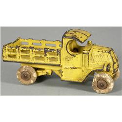 Cast Iron Toy Yellow Stake Bed Truck
