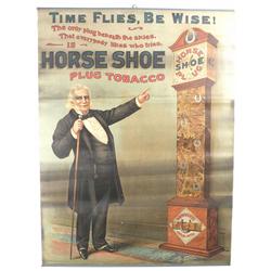 Drummond's Horse Shoe Plug Tobacco Paper Sign