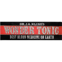 Dr. J.A. Kline's Wonder Tonic Reverse Glass Sign